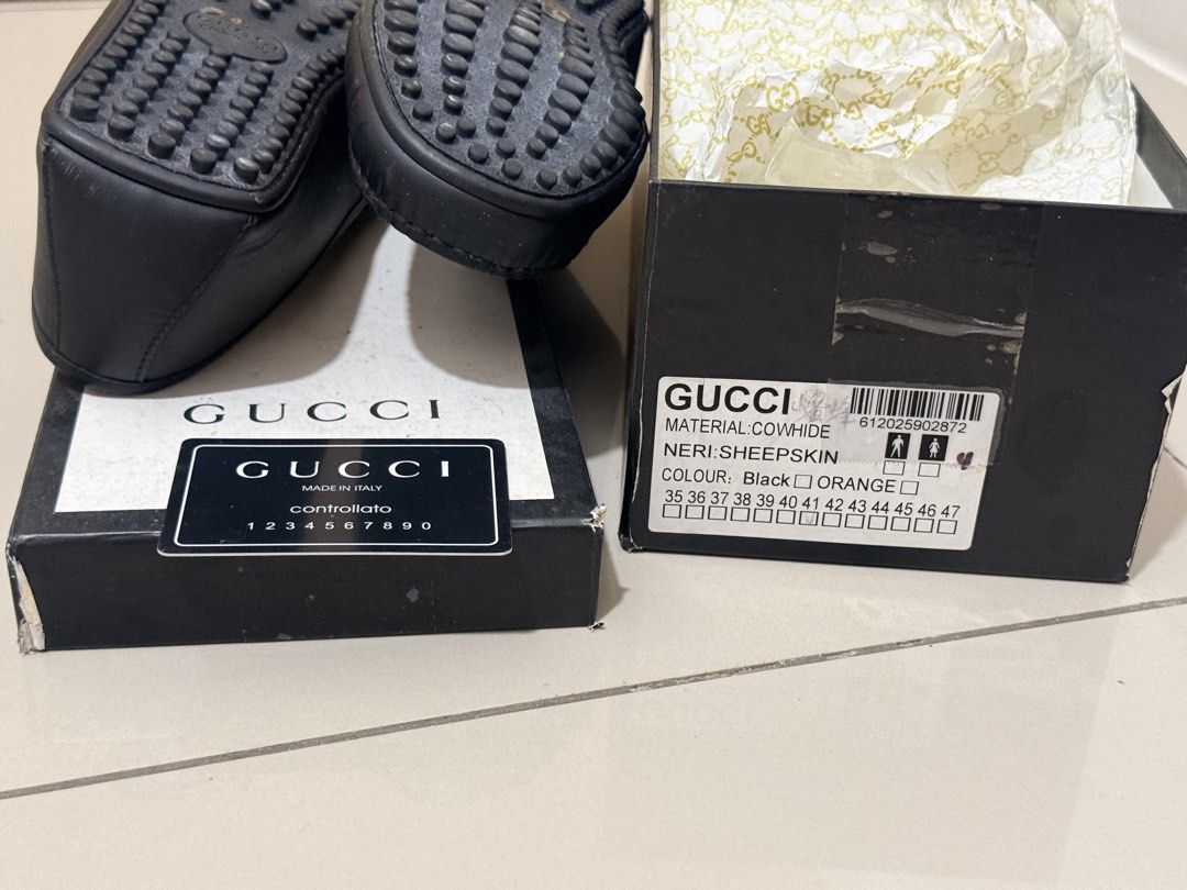 Authentic Gucci cowhide shoes (Category: Casual Shoes) located in Quezon City. Submitted by krisaaaaaaa (Listing ID 1464664543, Image 3). Description: Shipping thru: Grab or Lalamove Mode of Payment: BDO or GCASH Payment first No COD Strictly no cancellation No return and no exchange No bogus buyers.