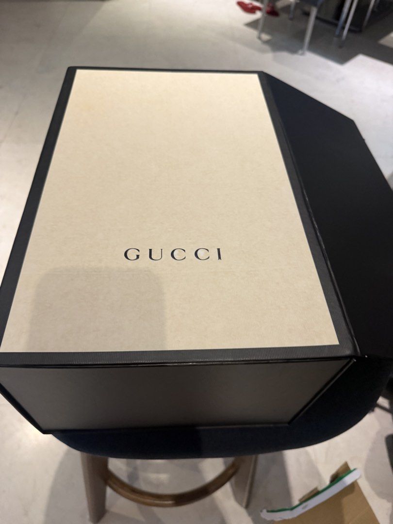Authentic Gucci Empty box (Category: Sneakers & Footwear) located in Kuala Lumpur. Submitted by maria41white (Listing ID 1464701593, Image 2). Description: Gucci box like new .