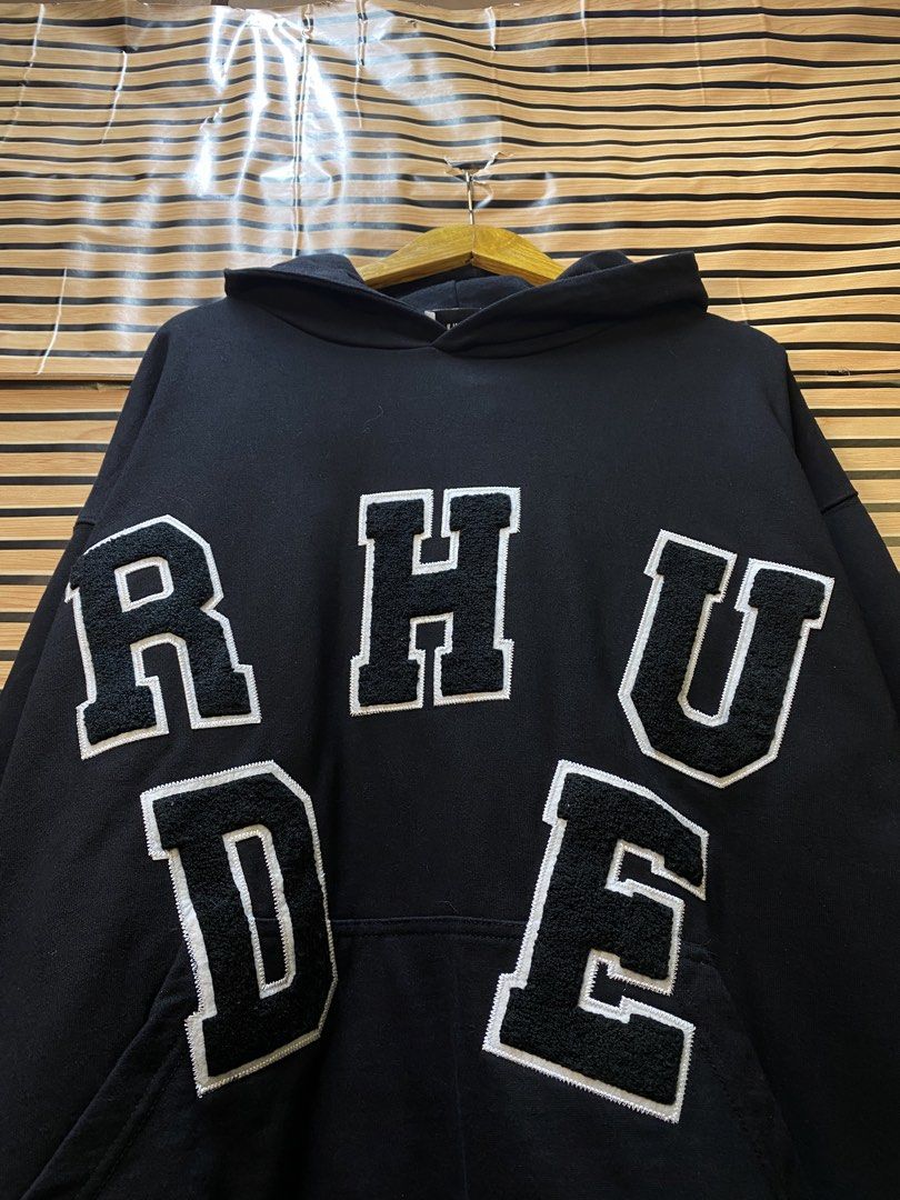 AUTHENTIC RHUDE “Chenille Hoodie” (Category: Hoodies) located in Makati City. Submitted by drip.poww (Listing ID 1464726012, Image 3). Description: - Authentic RHUDE - Color: Black - Size: XL - Dimes: 25x28 - Authentic - Brand new condition - Need wash, fresh from bale - Material: 100% Cotton Please don’t expect too much—these are thrifted (ukay) items. 😊 !!STILL NEGOTIABLE!!.
