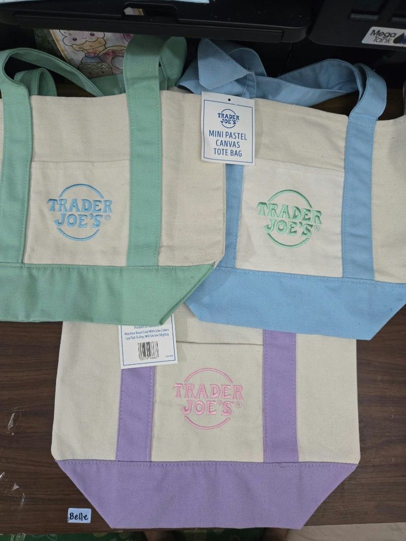 Authentic Trader Joe's Striped Mini Canvas Tote Bag (Category: Tote Bags) located in Quezon City. Submitted by chicklet19 (Listing ID 1464753880, Image 2). Description: brandnew and authentic with tag mini pastel tote bag 550pesos each fresh from US balikbayan box maganda pang porma, pang regalo, or pangharabas onhand and ready for pick up or shipping available colors for striped (green, blue, pink, tan) plain (green, blue, purple) pick up at wel