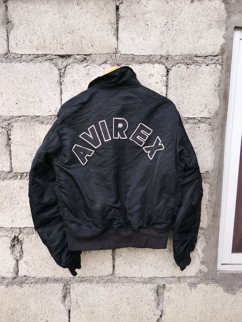 AVIREX BOMBER JACKET (Category: Luxury Apparel) located in Bayombong. Submitted by jeffreybee (Listing ID 1464764813, Image 1). Description: 24 length 23 width like new color flaw : patch on left shoulder only.. almost new.