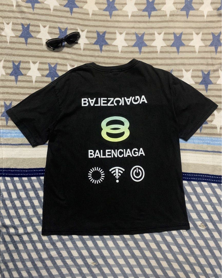 Balenciaga BB Interlock / Mode Logo T-Shirt (Category: Tshirts & Polo Shirts ) located in Calumpit. Submitted by sidethrift25 (Listing ID 1464753026, Image 2). Description: Width - 22.5 / Length - 27 Large dimes Good condition , Missing Wash Tag Flaws Good Fade Minimal Hairline At Back Print, Colorate 8.9/10.