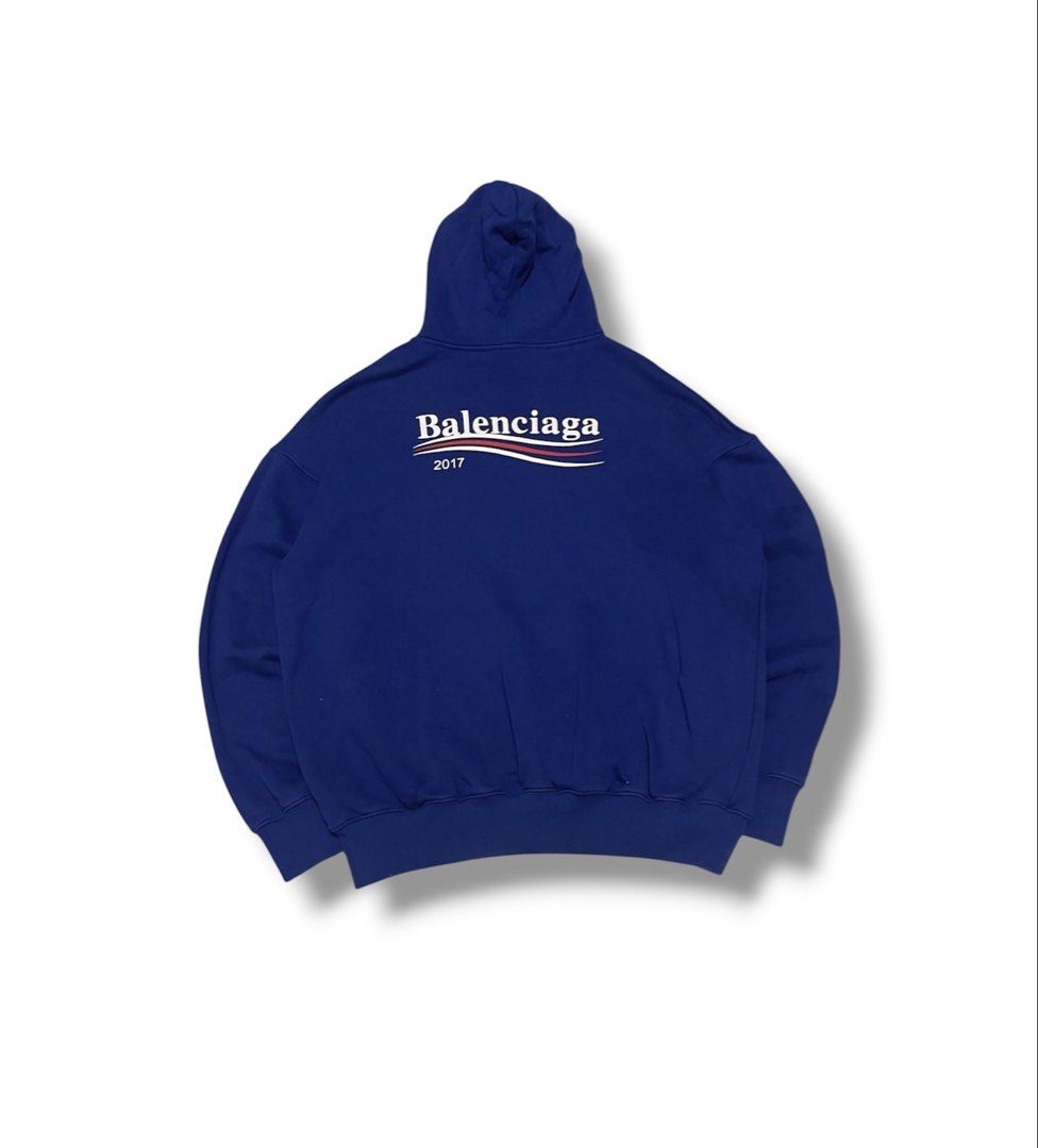 Balenciaga Mullet Hoodie Jacket (Category: Hoodies) located in Bulacan. Submitted by sanjisthrift (Listing ID 1464592068, Image 1). Description: Size Medium Width 22 Length 25.5 Very Good Condition 9/10 Minor stains.
