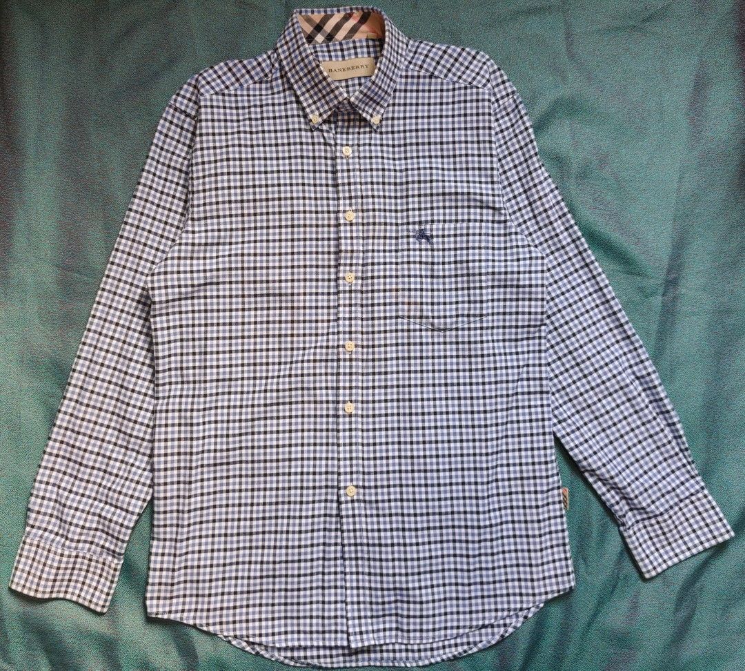 Baneberry Oxford Long Sleeve Button-Down Gingham Check Shirt - Medium (Category: Formal Shirts) located in Malabon City. Submitted by getmarrked77 (Listing ID 1464631623, Image 1). Description: Baneberry Oxford Long Sleeve Button-Down Gingham Check Shirt - Medium Color: Blue / Navy / White Check Condition: 9/10 Issue: None Material: 100% Cotton Width: 19" / Length: 28" Mode of Payment: GCash / MariBank (Payment first) Location: Potrero, Malabon n