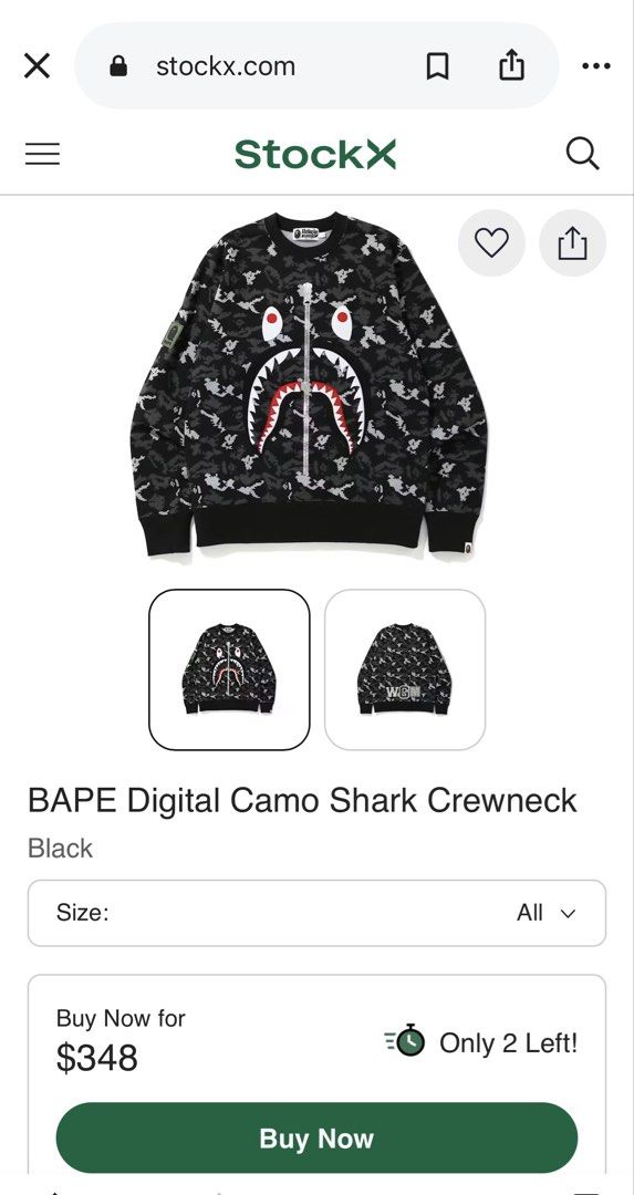 Bape digital camo shark crewneck (Category: Announcements) located in Manila. Submitted by joshualara1 (Listing ID 1464571056, Image 3). Description: Pm po like new condition No issue 10/10.