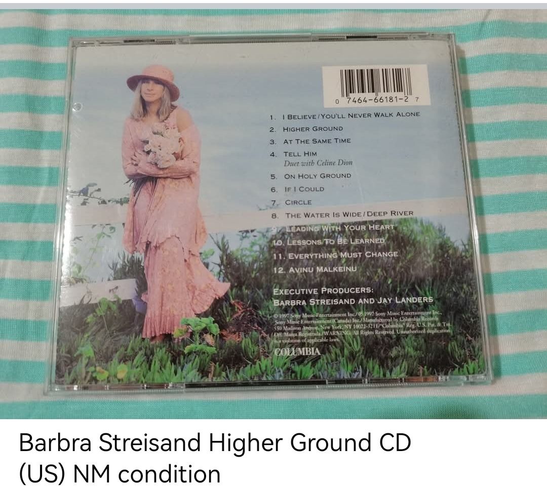 Barbra Streisand Higher Ground CD (unsealed) (Category: CDs & DVDs) located in Dangcagan. Submitted by cd_haven5 (Listing ID 1464610737, Image 2). Description: #FORSALE #FORSALE #FORSALE #Authentic #Legit #Original We only sell original items. All items posted are on hand. Please message me for availability of the item/s because the items are also posted on my other online stores. All items are imported unless stated PH. We also accept Pre-orders