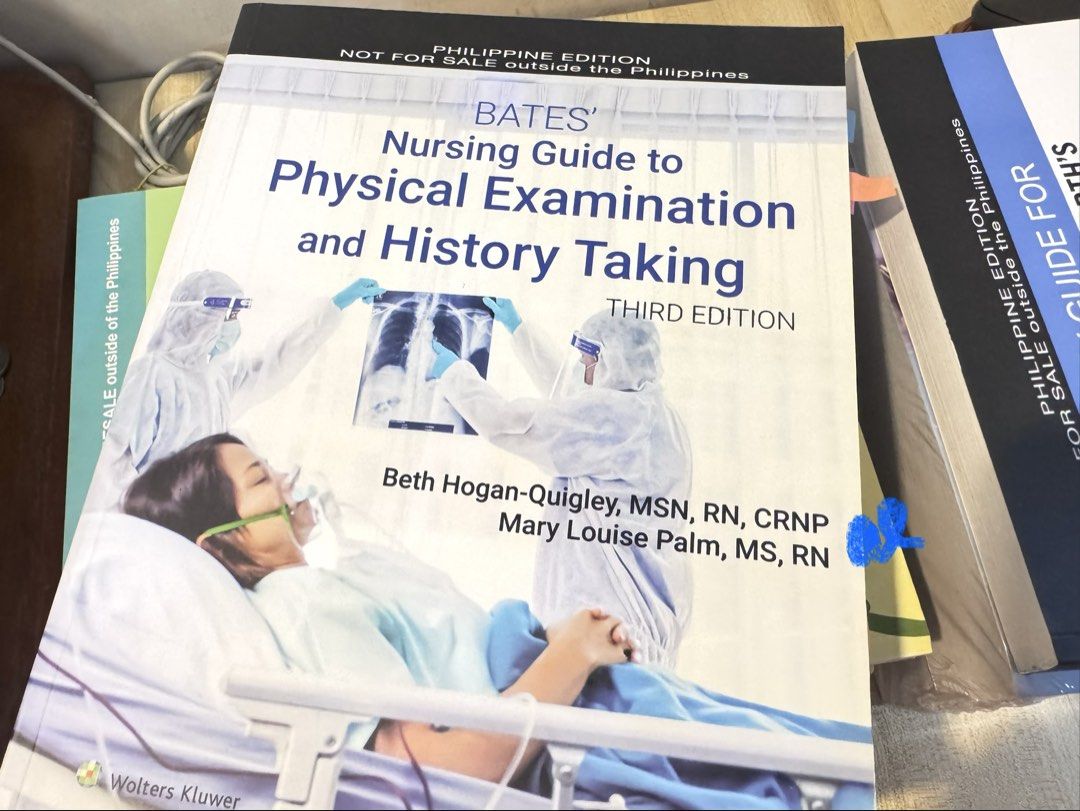 BATES Nursing Guide to Physical Examination and History Taking 3rd Edition (Category: Textbooks) located in Quezon City. Submitted by beaaesab (Listing ID 1464643453, Image 2). Description: WTS LFB | NURSING BOOKS FOR SALE 📚 — Bate’s Health Assessment Book (3rd Ed.) ₱1500 ▪️books are in 𝗹𝗶𝗸𝗲 𝗻𝗲𝘄 𝗰𝗼𝗻𝗱𝗶𝘁𝗶𝗼𝗻, no highlights, no annotations, & no flaws ▪️health assessment book with minimal crease on the side but overall in good condit