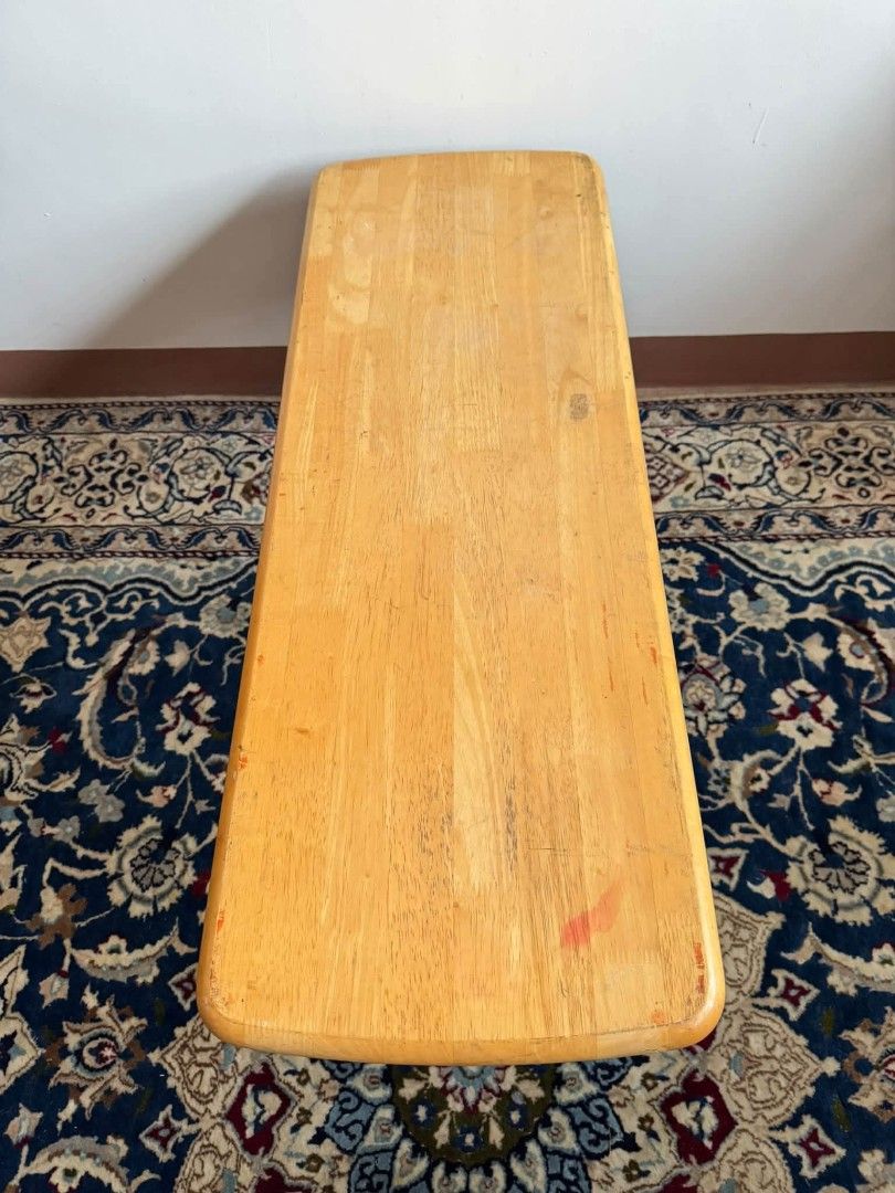 Bench (Category: Chairs) located in Meycauayan. Submitted by marygracecasimiro (Listing ID 1464673028, Image 3). Description: Two Tone Wooden Bench In good condition - minor signs of use 4k Check photos first before buying✅ DM to Inquire🧡 Item will be sold AS IS. Please refrain from purchasing if you are particular about USED items and imperfections Major issues will be stated or shown through pictures if there is any.🩷.