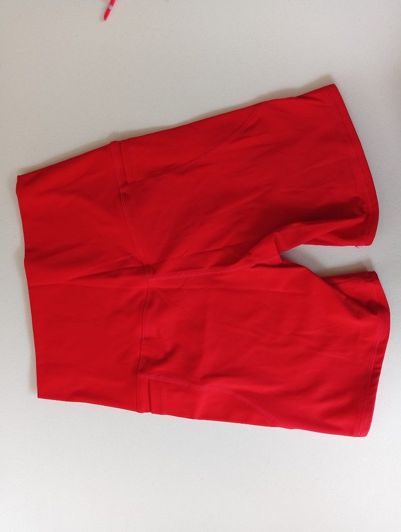 Bikers Short Red (Category: Activewear) located in Rizal. Submitted by timeless_shop (Listing ID 1464613442, Image 3). Description: 🔥 RED Biker Shorts with Pockets 📏 Width: 12 inches lay flat 📏 Length: 15 inches 📏 Waist: 24-28 inches paikot - High Waist, stretchy! 👗 Size: Small to Medium - kasya S-M 🎨 Color: True Red - buo pa kulay, hindi kupas! ✂️ Style: High-Waist Biker Shorts with 2 Side Pockets 💯 Condition: 10/10 Good Condition - Like 