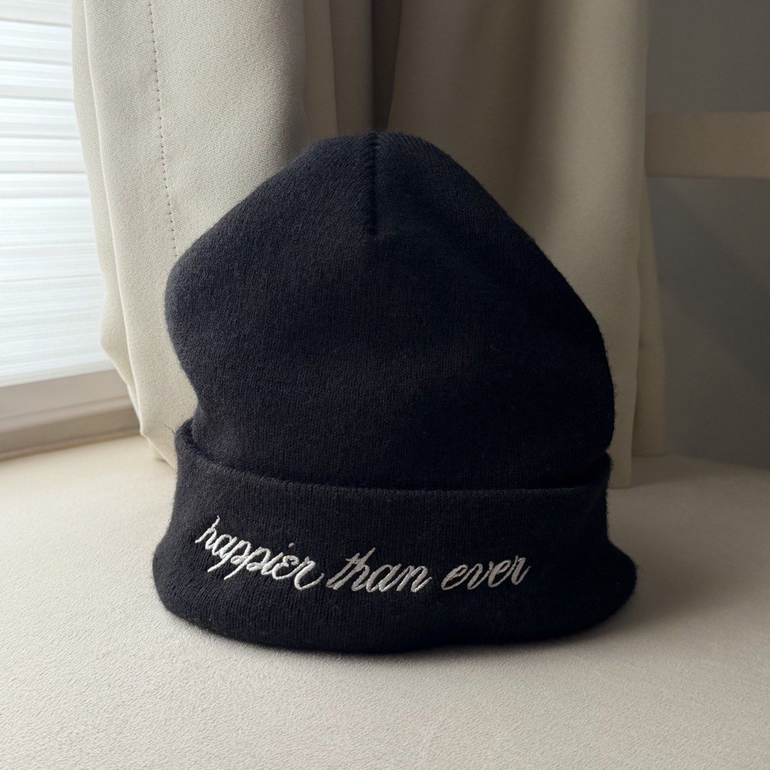 Billie Eilish - Happier Than Ever Tour Beanie (Category: Hats & Beanies) located in Mabalacat. Submitted by philscabinet (Listing ID 1464612283, Image 1). Description: Billie Eilish’s Happier Than Ever Tour Beanie - Black color with white embroidery - 100% Original Merchandise - Bought from HTE Tour Manila in 2022 - Like new; used only once or twice Price is still negotiable. Just send a DM if interested. For Meet-ups Manila: Ayala Malls Manila B