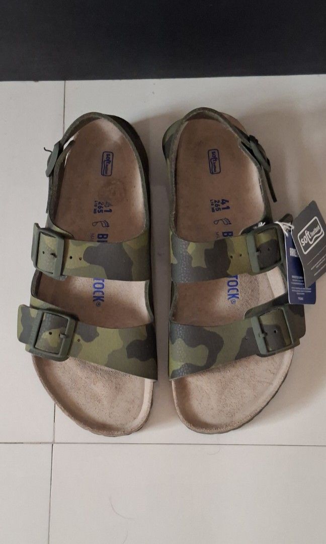 Birkenstock Camou Sandals (Category: Slippers & Slides) located in Manila. Submitted by jacobpablorams (Listing ID 1464602708, Image 2). Description: brandnew💯✅️ bought @ u.s Ross size 41 fit to 8-8.5 mens 💯% original legit no box selling 2,899 php only firm location📍bulacan bulacan.