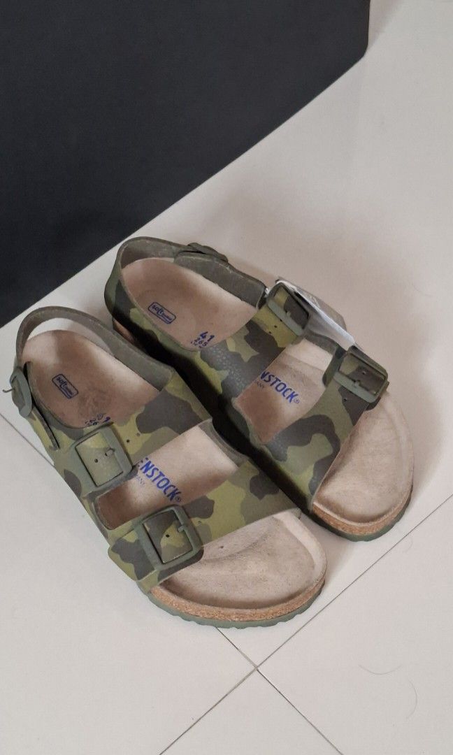 Birkenstock Camou Sandals (Category: Slippers & Slides) located in Manila. Submitted by jacobpablorams (Listing ID 1464602708, Image 3). Description: brandnew💯✅️ bought @ u.s Ross size 41 fit to 8-8.5 mens 💯% original legit no box selling 2,899 php only firm location📍bulacan bulacan.