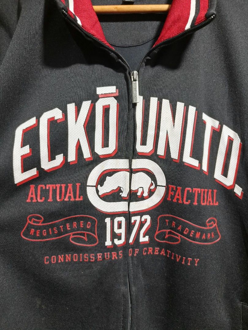 black full-zip Ecko Unltd track jacket , Lenght 29", Width 24 (Category: Coats, Jackets and Outerwear) located in Camalaniugan. Submitted by thrifter10 (Listing ID 1464696109, Image 2). Description: .