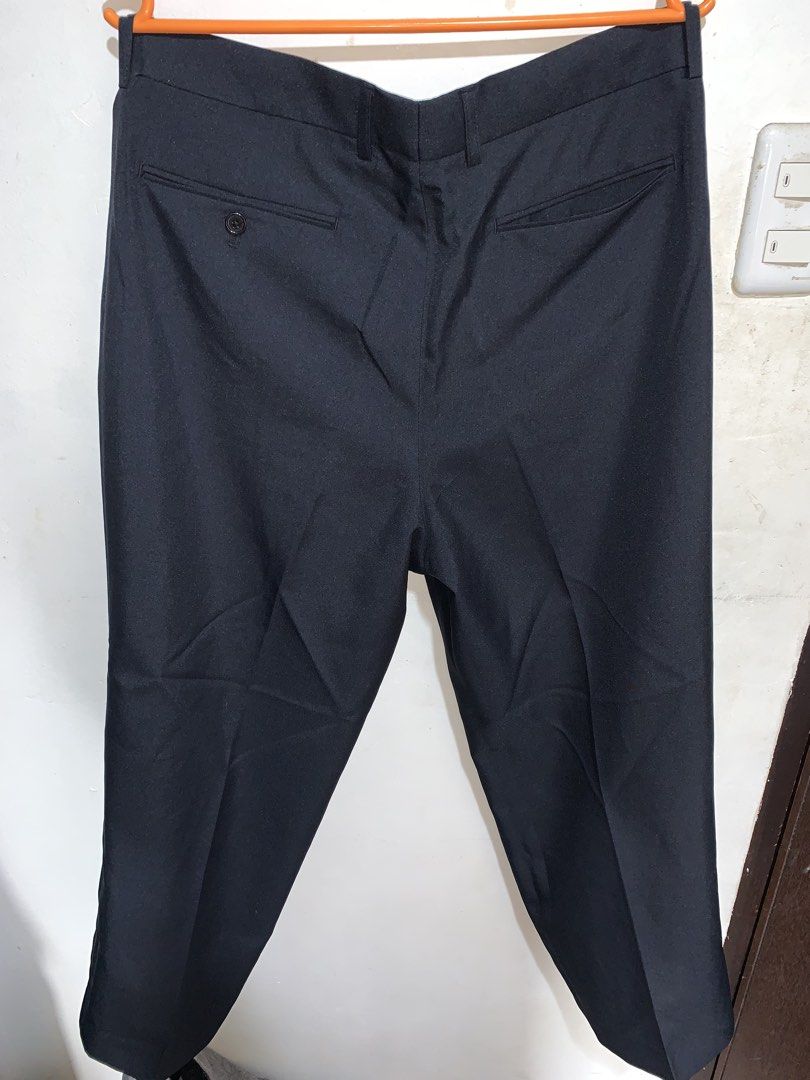 Black Tailored Pants - Size L (Category: Trousers) located in Manila. Submitted by euvill (Listing ID 1464582981, Image 2). Description: - Balck tailored pants - Japan Brought - Polyester material - Belt loops - Functional pockets (back pockets with button closure) - Suitable for formal or casual occasions - Please check photos for detailed measurements.