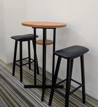 black wooden counter stool (Category: Office Furniture & Fixtures) located in Quezon City. Submitted by 09450727273 (Listing ID 1464637820, Image 1). Description: OFFICE FURNITURE | FAST PRODUCTION | SHORT LEAD TIME Upgrade your workspace with quality office furniture — available for bulk orders, supply, and installation. PRODUCTS AVAILABLE: • Office Partition • Linear Workstations • Office Tables • Office Chairs • Reception Desks • Foldable Trai