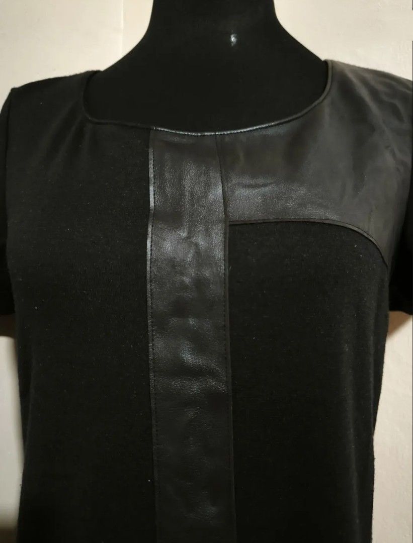 Black x leather dress (Category: Dresses) located in Manila. Submitted by wearforce (Listing ID 1464586177, Image 3). Description: Black x leather dress can fit M-L good condition no issues color rate 9/10 150 + sf.