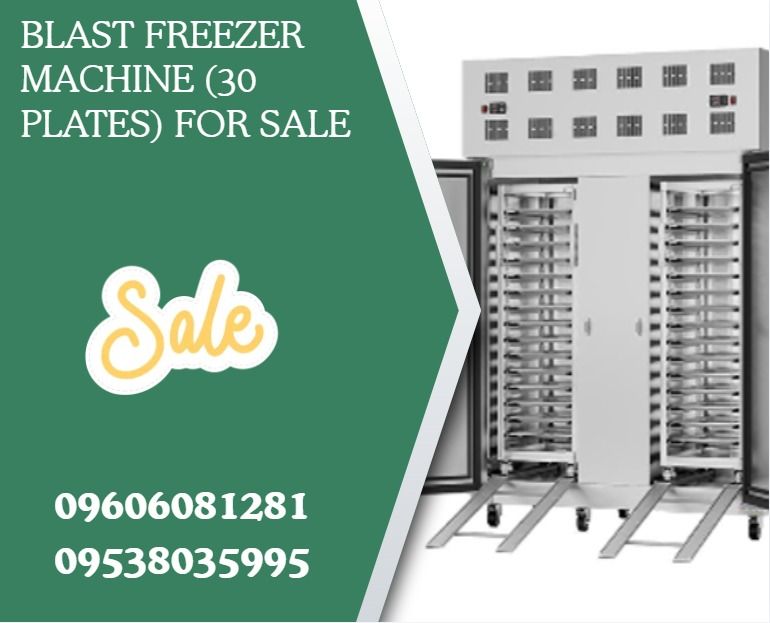blast freezer machine (30 plates) for sale (Category: Home Improvement Tools & Accessories) located in Caloocan City. Submitted by cosmicstar_f9d177 (Listing ID 1464577816, Image 1). Description: ●Outer size: 1900*910*2150mm ●Internal size of single side: 580*720*1430mm ●Packing size: 2000*1040*2250mm (4.68m³) ●Cart size: 460*600*1370mm ●Plate size: 400*600*25mm ●Layer to layer spacing : 8cm ( 30 plates)/ 6.5mm (40 plates) ●Volume: one side 600L 
