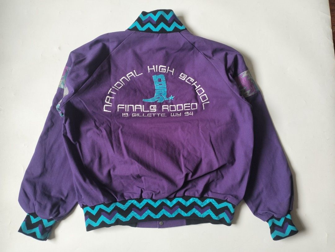 Bomber (Category: Coats, Jackets and Outerwear) located in Baguio. Submitted by dapper_deals (Listing ID 1464616001, Image 3). Description: Vintage high schooler bomber jacket 1994 Purple color (cactus patch tag) Condition: great Size large on tag Pit-pit: 24 Length: 26 Shoulder: 21 Sleeves: 25 Mine: 1,200 Do message me for other details needed.