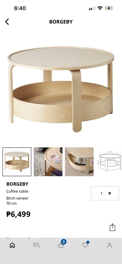 Borgeby Coffee Table (Category: Tables & Sets) located in Las Pinas. Submitted by charmlabrador (Listing ID 1464764739, Image 3). Description: .