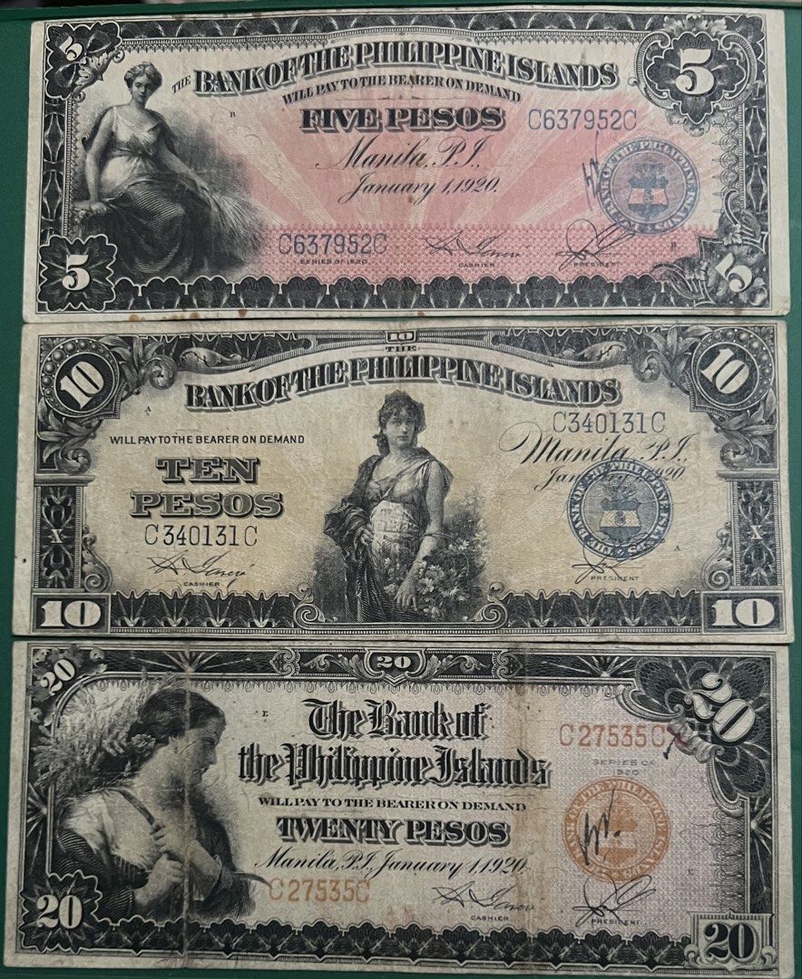 BPI - January 1, 1920 SET - 5p, 10p, & 20p (Category: Currency) located in Makati City. Submitted by rpm0704 (Listing ID 1464612634, Image 1). Description: Sold as SET.
