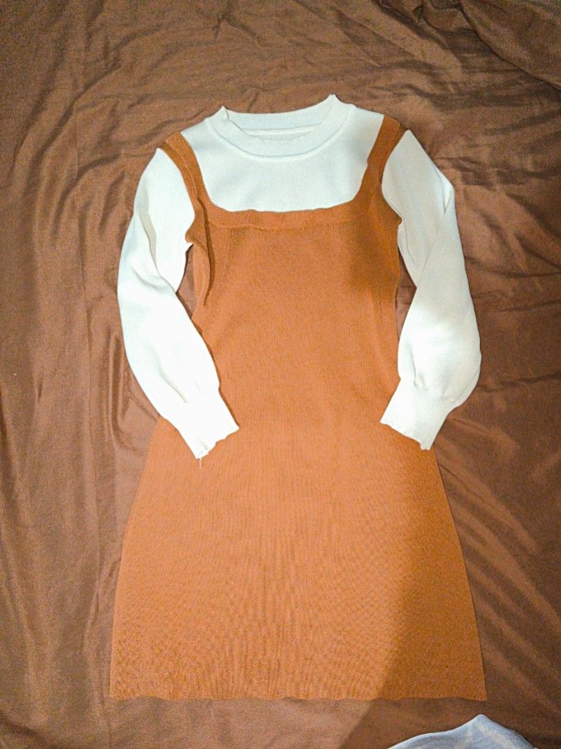 brown knitted dress (Category: Dresses) located in Manila. Submitted by xoesnup1 (Listing ID 1464740997, Image 2). Description: Price negotiable - Material: Soft, comfortable knit with great stretch - Fit: Mini length - Versatility: Perfect for casual days, dates, or layering during cooler weather - Condition: Clean, well-maintained, and ready to wear.