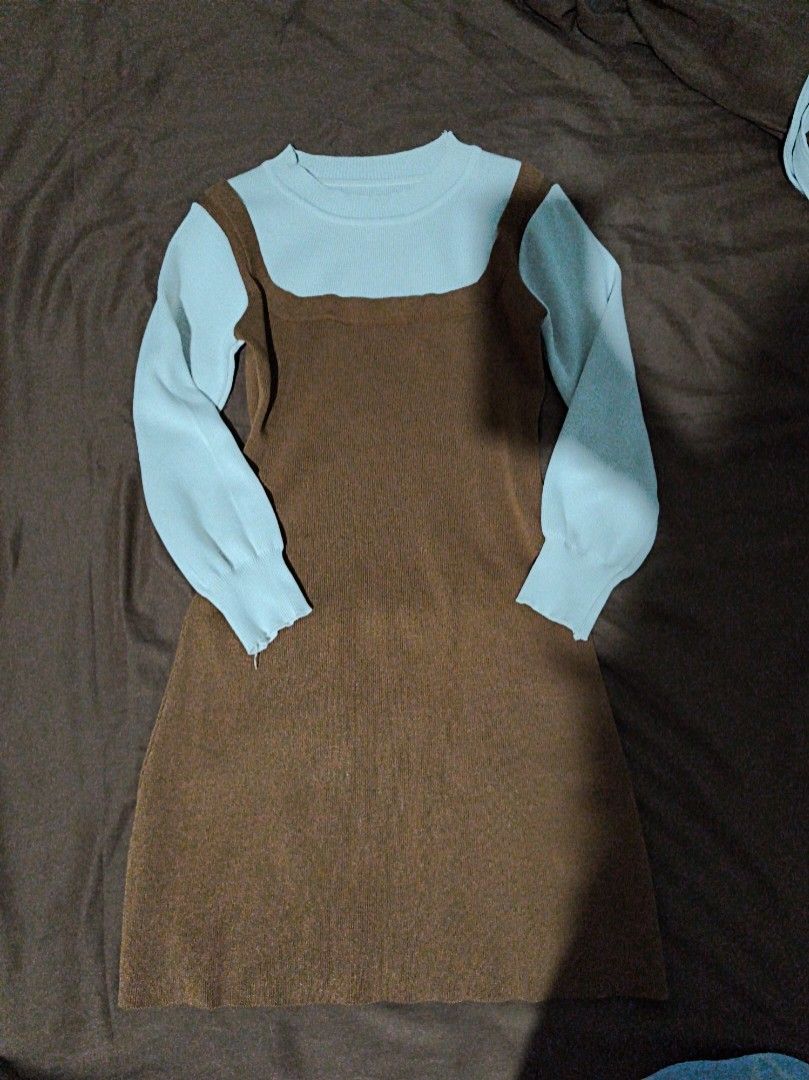 brown knitted dress (Category: Dresses) located in Manila. Submitted by xoesnup1 (Listing ID 1464740997, Image 1). Description: Price negotiable - Material: Soft, comfortable knit with great stretch - Fit: Mini length - Versatility: Perfect for casual days, dates, or layering during cooler weather - Condition: Clean, well-maintained, and ready to wear.