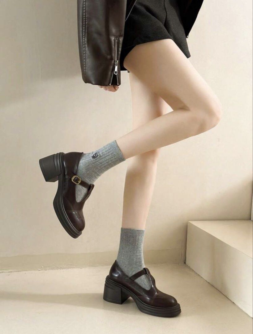 Brown Platform Mary Jane Loafers (Category: Loafers) located in Mandaluyong City. Submitted by ezreads (Listing ID 1464660088, Image 2). Description: Only used twice. Still in good condition. Size is EU40 but can fit EU39 comfortably with thick socks. Pm for more details. .