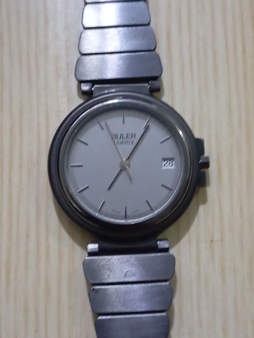 Buler Swiss quartz (Category: Women's Watches) located in Las Pinas. Submitted by quick_deals_great_finds2 (Listing ID 1464680080, Image 1). Description: Original good working condition Swiss quartz with battery 32mm medium unisex Fits wrist size 6.8 inches.