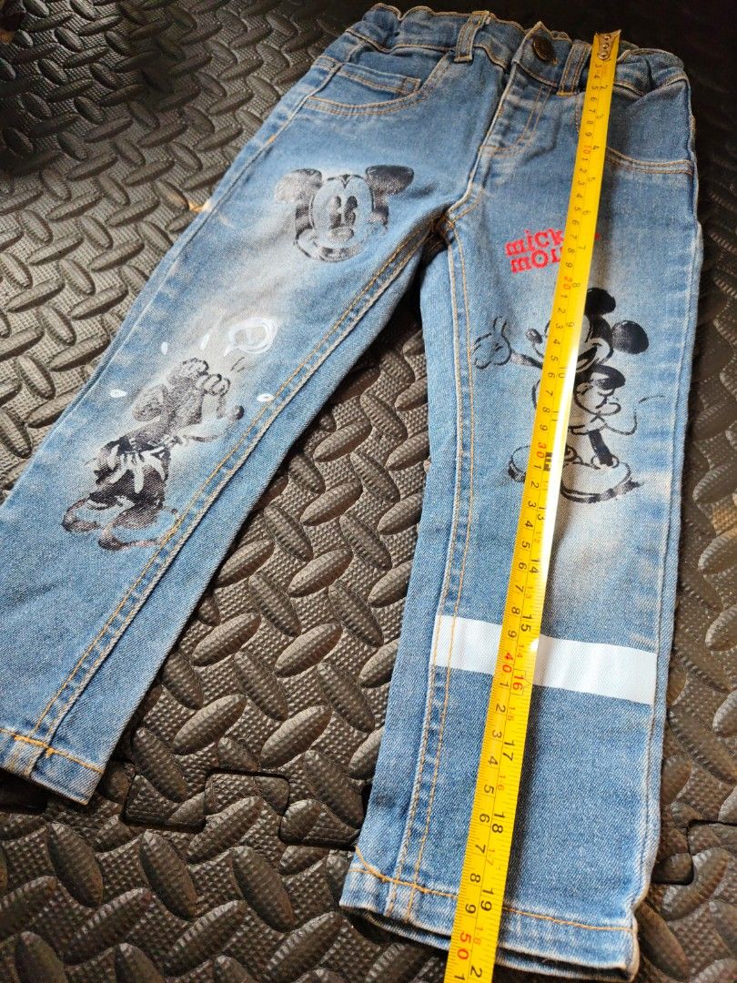 Bundle of 2 - Denim Pants (2-3yrs old) (Category: Babies & Kids Fashion) located in Quezon City. Submitted by zs.onlinehub (Listing ID 1464645024, Image 2). Description: - Cute Disney Baby jeans - Features all-over Mickey Mouse graphics - Elastic waistband for ultimate comfort - Ideal for everyday wear - Measurements available in photos.