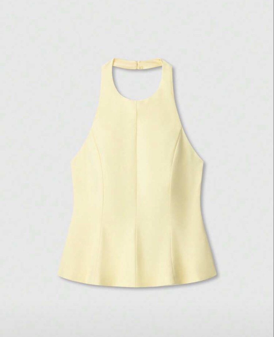 Butter Yellow Backless Halter Neck Crop Top (Category: Sleeveless) located in Muntinlupa City. Submitted by cssndrax (Listing ID 1464675964, Image 1). Description: brand new, never worn.