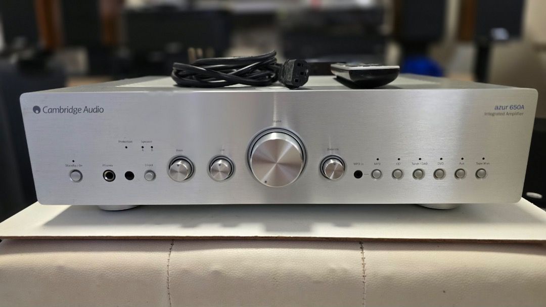 Cambridge Audio Azur 650A Integrated Amplifier (Category: Soundbars, Speakers & Amplifiers) located in Santa Rosa. Submitted by jingjingthecat (Listing ID 1464632764, Image 2). Description: - Cambridge Audio Azur 650A integrated amplifier - Sleek silver finish - Multiple inputs for CD, Tuner/DAB, DVD, Aux, MP3 players - Headphone output for private listening - Speaker terminals for your speakers - Includes original power cable and remote control 