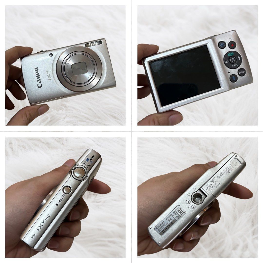 Canon IXY 180 Digital Camera Silver (Category: Cameras) located in San Fernando. Submitted by kmvida (Listing ID 1464743579, Image 2). Description: 𝗖𝗔𝗡𝗢𝗡 𝗜𝗫𝗬 𝟭𝟴𝟬 / 𝗜𝗫𝗨𝗦 𝟭𝟳𝟱 / 𝗣𝗢𝗪𝗘𝗥𝗦𝗛𝗢𝗧 𝗘𝗟𝗣𝗛 𝟭𝟴𝟬 used / #preowned ◡̈ 🏷️ ₱ 3,999 𝘖𝘗𝘌𝘙𝘈𝘛𝘐𝘖𝘕 𝘊𝘖𝘕𝘍𝘐𝘙𝘔𝘌𝘋: 𝘧𝘭𝘢𝘴𝘩, 𝘴𝘩𝘶𝘵𝘵𝘦𝘳, 𝘻𝘰𝘰𝘮, & 𝘰𝘵𝘩𝘦𝘳 𝘣𝘶𝘵𝘵𝘰𝘯𝘴 𝘢𝘳𝘦 𝘢𝘭𝘭 𝘸𝘰𝘳𝘬𝘪𝘯𝘨. 𝗳𝗲𝗮𝘁𝘂𝗿𝗲𝘀 - 10/10 body condition ⤿ 20 MP | 8× op