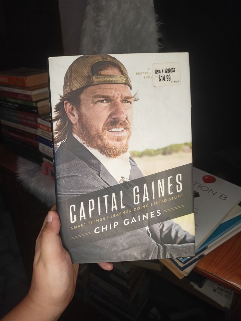 Capital Gaines Smart Things I Learned Doing Stupid Stuff Chip Gaines (Category: Storybooks) located in Tumauini. Submitted by qeynichi (Listing ID 1464760208, Image 1). Description: - Title: Chip Gaines Business & Life Book - Format: Hardcover with original dust jacket - Condition: Clean, intact pages; original retail price tag still attached - Perfect for: Entrepreneurs and Fixer Upper fans - Content: Packed with personal stories and advice.