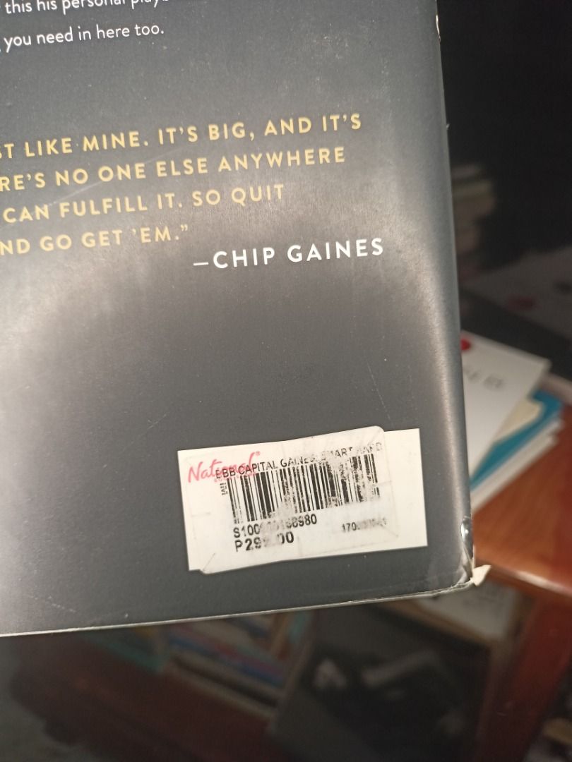Capital Gaines Smart Things I Learned Doing Stupid Stuff Chip Gaines (Category: Storybooks) located in Tumauini. Submitted by qeynichi (Listing ID 1464760208, Image 3). Description: - Title: Chip Gaines Business & Life Book - Format: Hardcover with original dust jacket - Condition: Clean, intact pages; original retail price tag still attached - Perfect for: Entrepreneurs and Fixer Upper fans - Content: Packed with personal stories and advice.