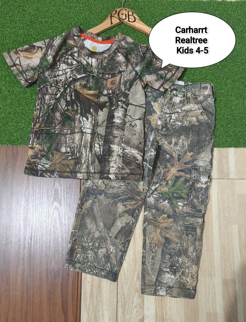carharrt realtree terno for kids (Category: Babies & Kids Fashion) located in San Mateo. Submitted by rgbuenaventura (Listing ID 1464594213, Image 1). Description: carharrt pocket realtree realtree cargo pants kids 4-6 excellent condition.