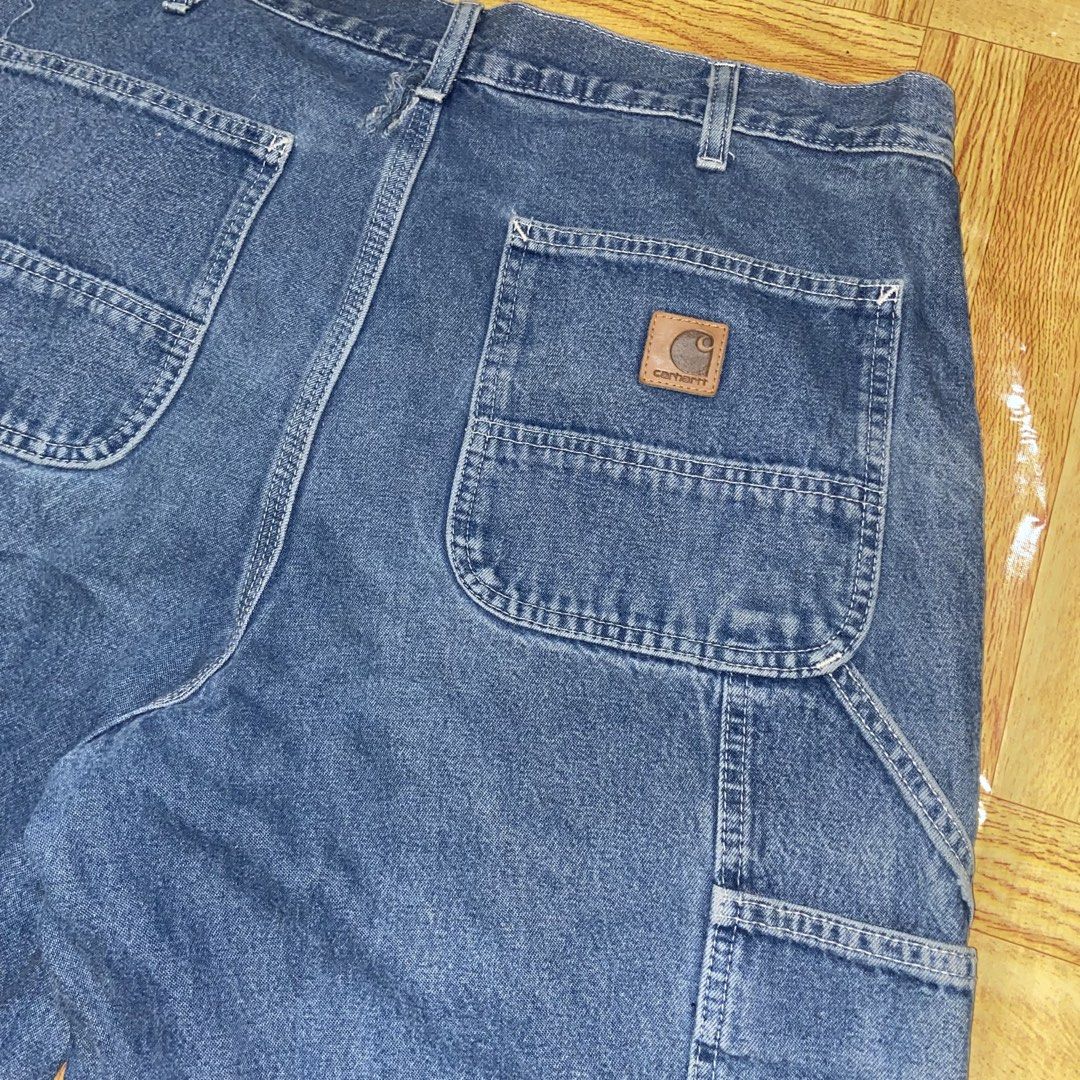 Carhartt Carpenter Denim Pants (Category: Activewear) located in Dasmarinas. Submitted by thrift2gems (Listing ID 1464588935, Image 3). Description: Carhartt Carpenter Denim Pants✨ -WIDTH: 36 -LENGTH: 41.5 -THIGH: 14.5 -LEG OPENING: 9.5 -COLOR RATE: 9.2/10 -CONDITION: 9/10 -ISSUE: CHECK PICS.