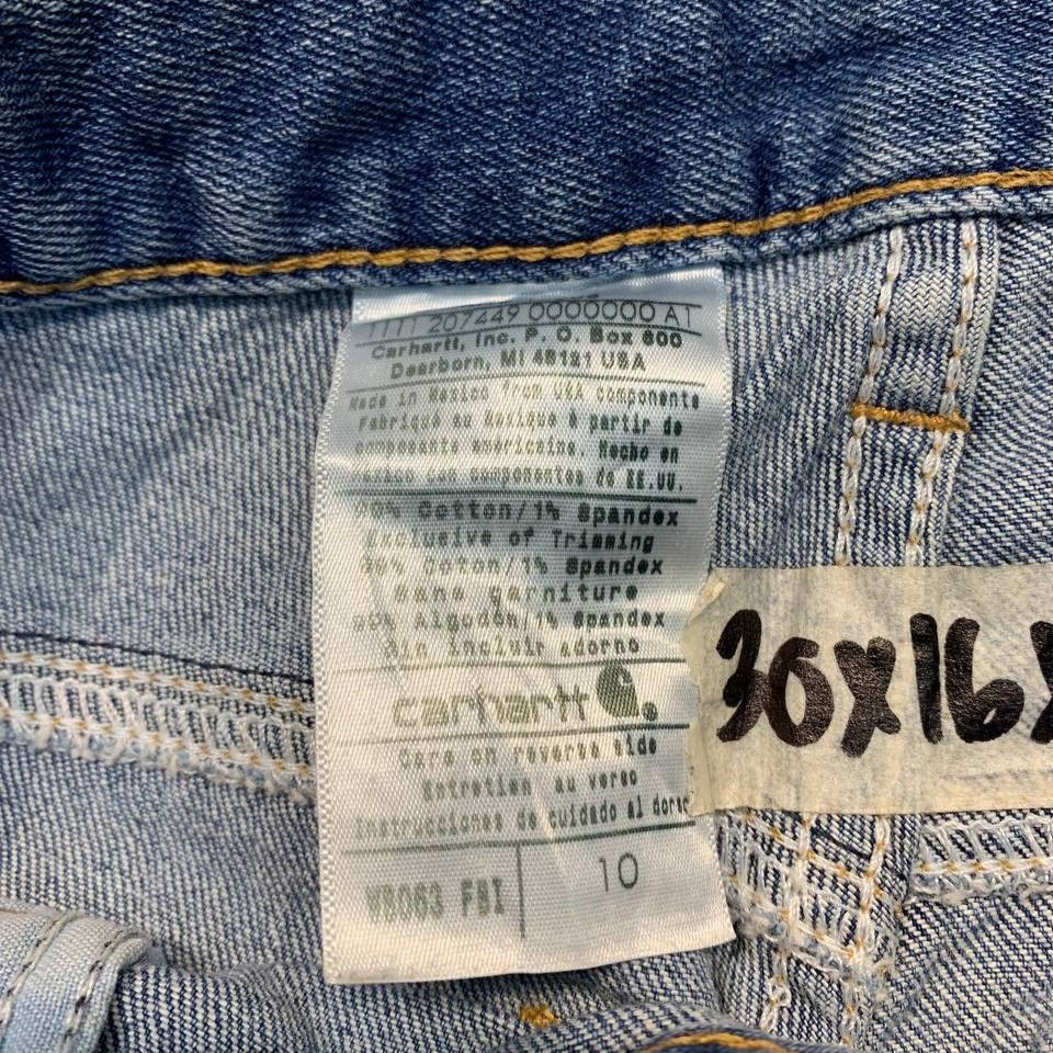 Carhartt denim shorts (Category: Shorts) located in Mandaluyong City. Submitted by theroom501 (Listing ID 1464751629, Image 3). Description: Carhartt denim shorts Style Code: W8063 Size on Tag: 10 Color: Denim Condition: Good pre-owned condition with visible signs of previous use. Flaws/Issues:&nbsp; Flat Lay Measurements: Pit to Pit: 30 inches Length: 32 inches Leegopening Length: 10.5 inches Price: 1800.