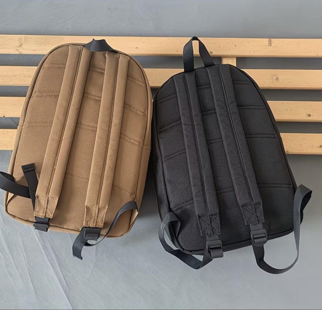 Carhatt Basic Backpack (Category: Backpacks) located in Singapore. Submitted by eth4nn._ (Listing ID 1464747884, Image 5). Description: - Color: Black/Brown -Preorder: 1-2 weeks, 50% deposit required - Material: Sturdy canvas - Storage: Front zip pocket - Details: Branded metal zipper pulls & woven Carhartt logo patch - Comfort: Padded shoulder straps - Condition: Brand new / Excellent daily use design.