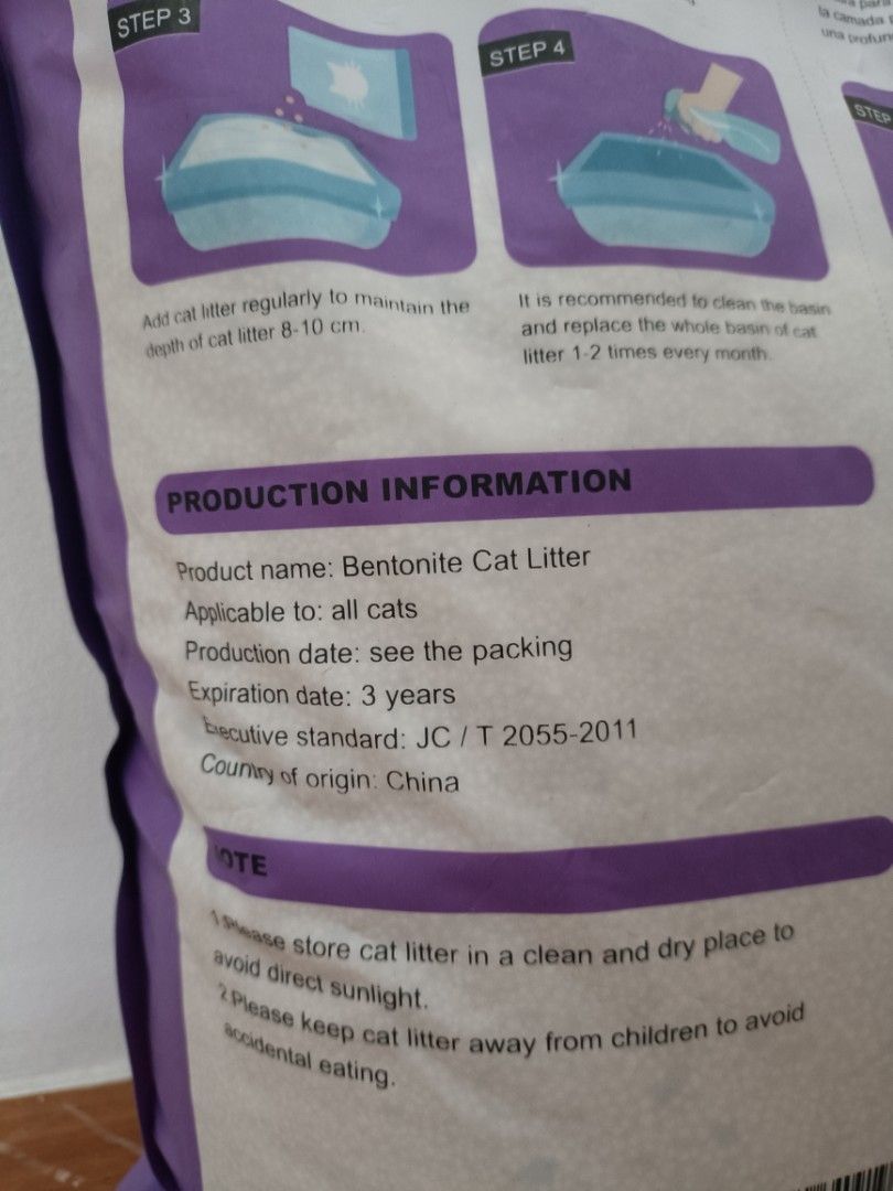Cat Litter (Lavende Scent) (Category: Homes & Other Pet Accessories) located in Pasig City. Submitted by maiselling (Listing ID 1464589284, Image 2). Description: Type: Bentonite Volume: 10L Scent: Lavender.