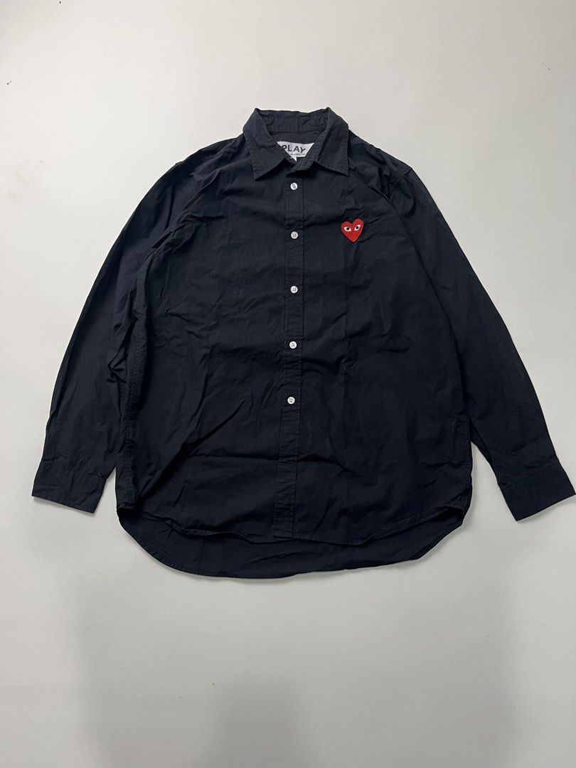CDG Play Heart Shirts (Category: Luxury Apparel) located in Makati City. Submitted by ufcknwthbst (Listing ID 1464677537, Image 1). Description: 22 inch width 28 inch length 9.5/10 condition No issue.