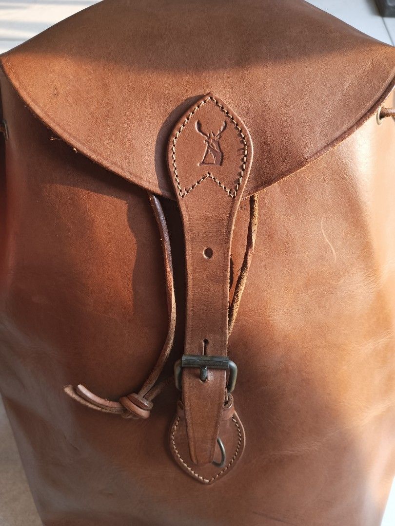 Cervo Brown Genuine Leather Drawstring Backpack (Category: Backpacks) located in Quezon City. Submitted by arvietekto (Listing ID 1464598124, Image 3). Description: Cervo Genuine Leather Backpack excellent quality excellent materials 100% genuine leather made ing italy affordable just message me for additional information and deals. - Classic brown leather backpack - Brand: Cervo - Made in Italy - Features drawstring closure - Adjustable leather 