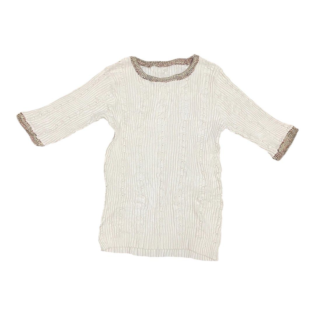 Chanel knitted blouse (Category: Blouses) located in Davao. Submitted by mj_designervintagecurator (Listing ID 1464605064, Image 1). Description: 📌removed brand tag, and the pin logo 📌best fit small to semi med 📌shoulder 12 - bust 30- armpit 13- length 20 inches strechable .