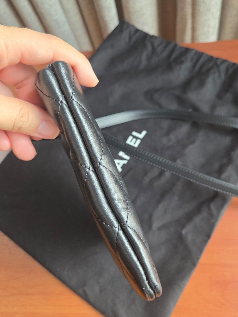 Chanel Uniform lambskin Sling bag (Category: Luxury Bags & Wallets) located in Quezon City. Submitted by shop.mar.go (Listing ID 1464612277, Image 3). Description: comes with dust bag, authenticity card and box. series 32 chanel uniform carried once only lambskin in silver hardware.