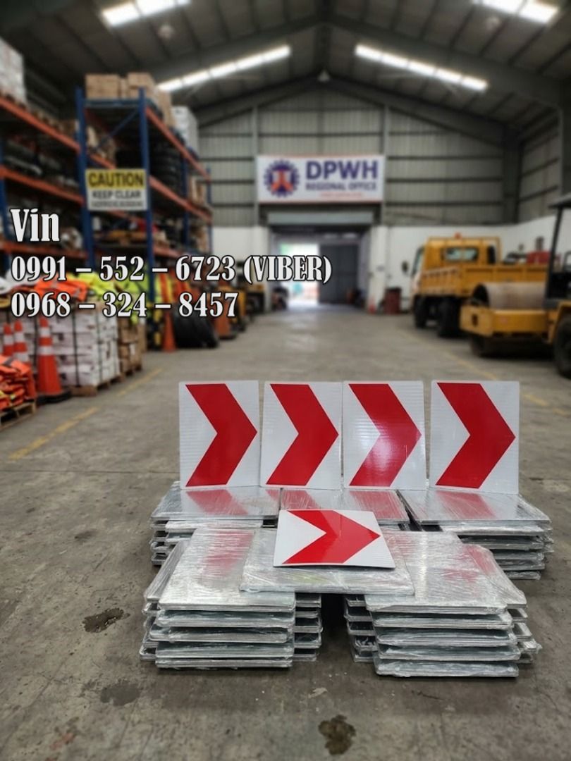 chevron signage (Category: Industrial Equipment) located in Bacoor. Submitted by zx400rr (Listing ID 1464611832, Image 1). Description: CHEVRON SIGN ROAD SIGN DIMENSION 800x600 mm 450x600 mm Standard size G.I sheet plate 3m heavy duty refletive sticker For inquiries: 0991 552 6723 0968 324 8457 0933 855 9510 0956 702 8557 Landline: Pldt 046 416-39-20 Pin location: Nazareno 10 Trading #12 Tirona Hi-way , Mabolo 3, Bacoor Cavite WE GAVE DISCOUNT FO