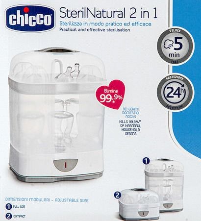 Chicco Bottle Sterilizer SterilNatural 2 in 1 (Category: Breastfeeding & Bottle Feeding) located in Manila. Submitted by bort09 (Listing ID 1464582347, Image 1). Description: .