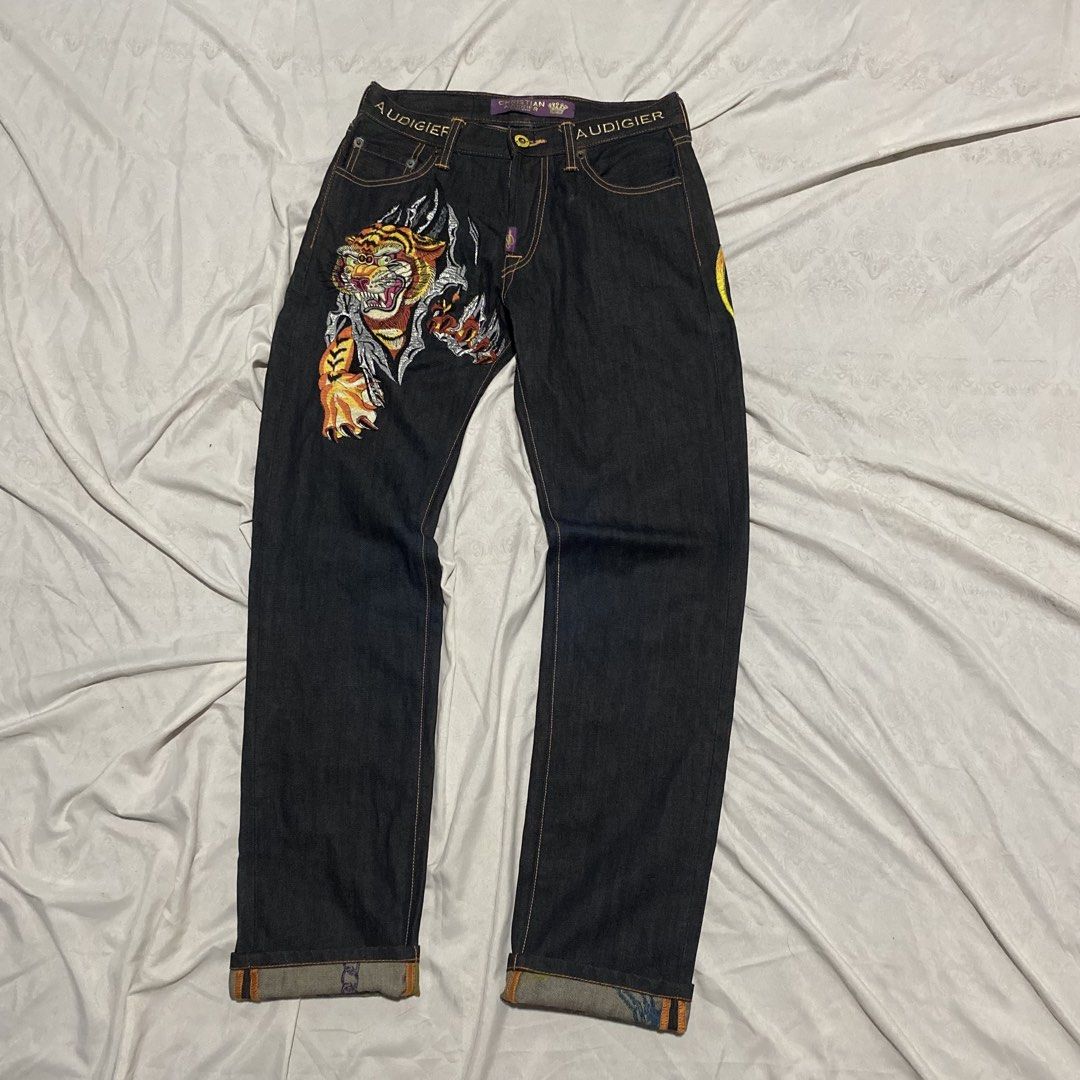 CHRISTIAN AUDIGIER (Category: Jeans) located in Cebu City. Submitted by 1705.archives (Listing ID 1464614719, Image 3). Description: CHRISTIAN AUDIGIER WAIST: 31 to 32 LENGTH: 42.9 THIGH: 12 HEM: 7.9 almost 8 FLAWS: 🏷️PRICE: 2800 (negotiable) +shipping fee.