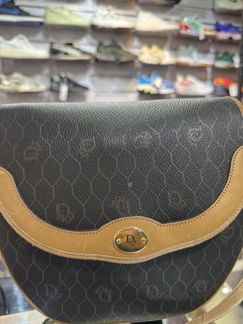Christian Dior Monogram Shoulder Bag (Category: Luxury Bags & Wallets) located in Baguio. Submitted by luxurysales2600 (Listing ID 1464579654, Image 3). Description: - Authentic Vintage Christian Dior Shoulder Bag - Classic Dior Monogram Pattern - Tan Leather Trim and Strap - Gold-Tone Hardware with Dior Logo Clasp - Made in France.