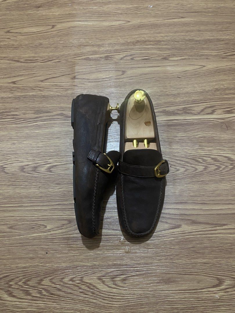 Church's Brown Leather Monk Strap Loafers (Category: Dress Shoes) located in Cebu City. Submitted by exeeell (Listing ID 1464691492, Image 1). Description: - Brand: Church's - Style: Slip-on driver monk strap loafers with gold-tone metal buckles - Color: Rich dark brown leather - Soles: Distinctive textured rubber sole with embossed Church & Co branding - Condition: Normal wear on heels and soles - Inclusions: Wooden shoe trees included.
