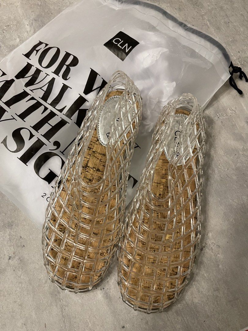 CLN ALVEN Clear Flats Size 38 Mesh Like (Category: Flats & Sandals) located in General Trias. Submitted by 1992thelabel (Listing ID 1464697851, Image 1). Description: 🐶🐱Proceeds go to my rescue dogs, cats & strays. Your purchase would mean a lot! Thank you 🐾 - Brand: CLN - Style: Alven transparent woven flats - Color: Clear - Size: 38 - Design: Unique cage design with slip-on fit - Comfort: Cork footbed and textured rubber outsole - Condition: