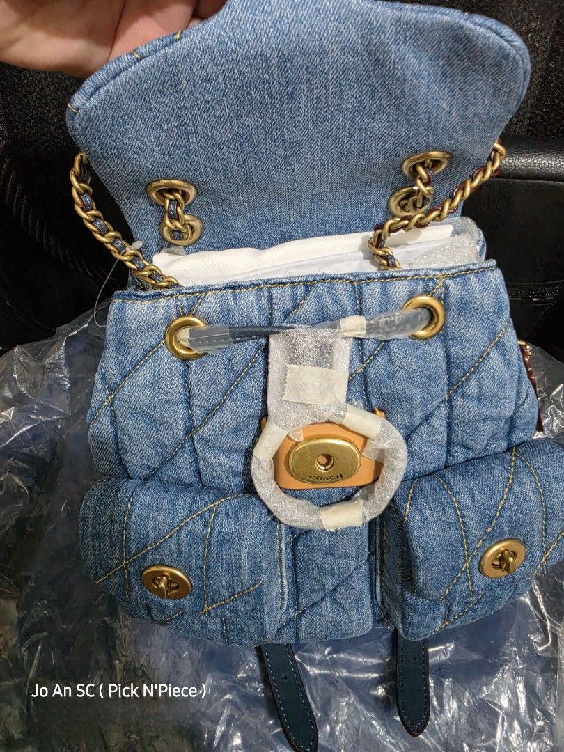 COACH DENIM-QUILTED-TABBY (Category: Backpacks) located in Quezon City. Submitted by joansc (Listing ID 1464748137, Image 3). Description: SOURCED: CANADA 100% ORIGINAL ONLY W/TAG, POLYPLASTIC, CARE CARD, DUST BAG.